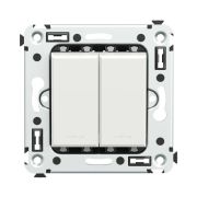 Выключатель 2-кл. 2мод. СП Avanti «Белое облако» 16А IP20 бел. DKC 4400104