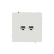 Розетка компьютерная 2-м KANT RJ45 кат.5E без шторки бел. песок DKC 7010664