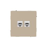 Розетка компьютерная 2-м KANT RJ45 кат.5E без шторки ванильн. марципан DKC 7015664
