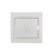 Переключатель проходной 1-кл. СП Mira 10А IP20 с бел.вставкой бел. LEZARD 701-0202-105