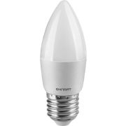 Лампа светодиодная 61 129 OLL-C37-6-230-6.5K-E27-FR 6Вт свеча 6500К холод. бел. E27 600лм 176-264В ОНЛАЙТ 61129